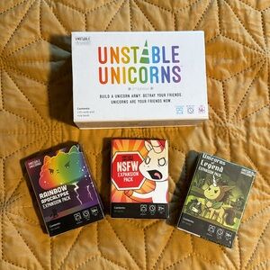 Unstable Unicorns Card Game Board with Expansion Packs